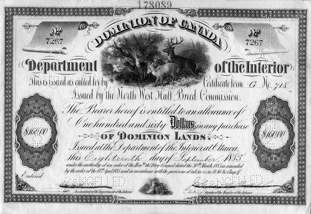 Metis People were given Scrips