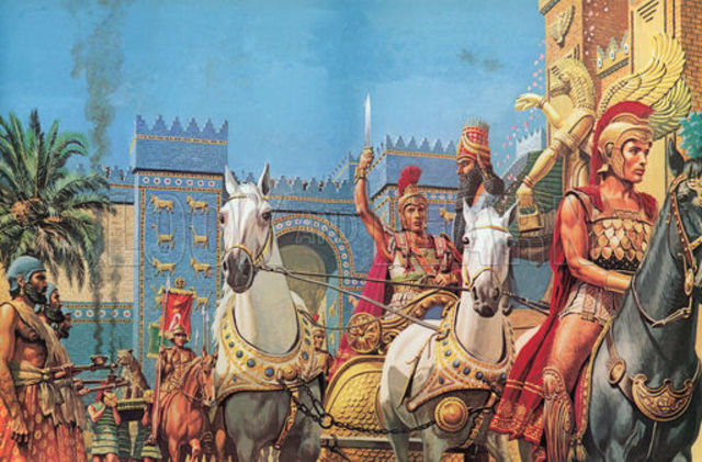 Alexander commands his soldiers to go to Babylon