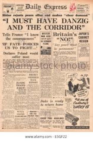 Hitler Demands Danzig