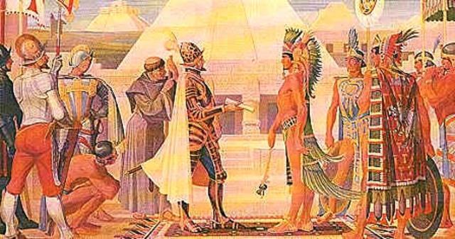 La llegada de los Españoles a Tenochtitlan