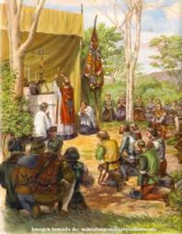 Primera misa cristiana en territorio mexicano.