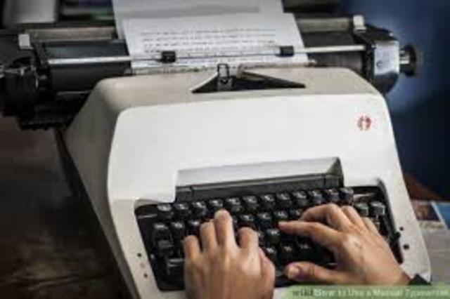 Typing a paper in the 5th grade