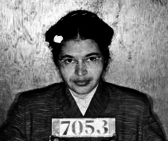 Rosa Parks refuses to give up her seat