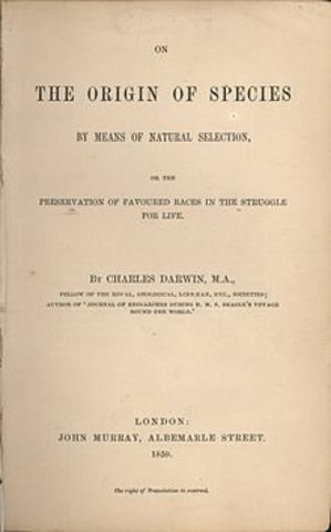 Publicacion de El Origen De Las Especies