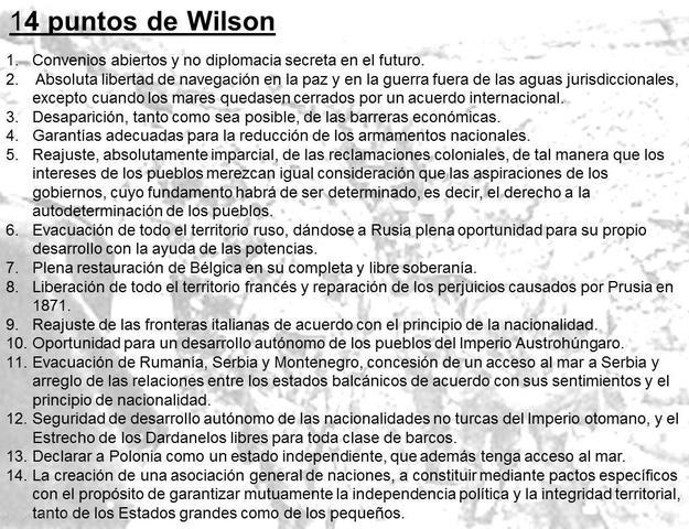 LOS CATORCE PUNTOS DE WILSON