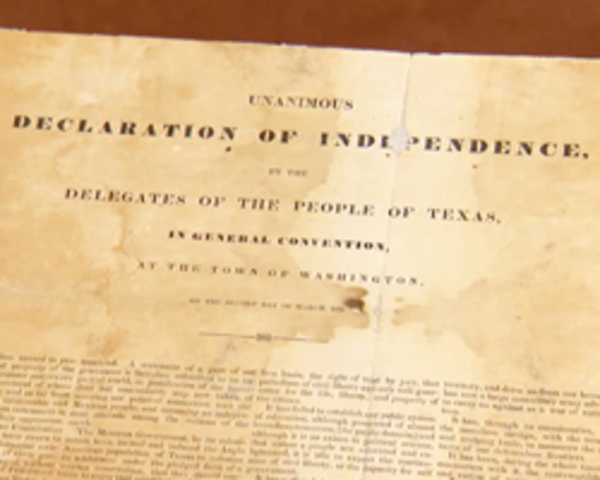 Texas signs Declaration of Independence