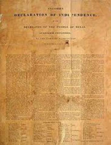 Texas Signs Declaration of Independence