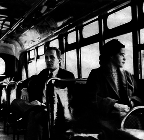 Rosa Parks refuses to give up her seat