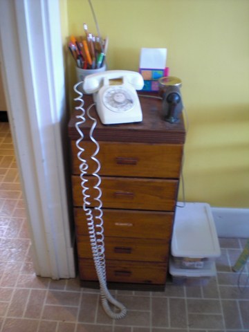 Telephone with long cord