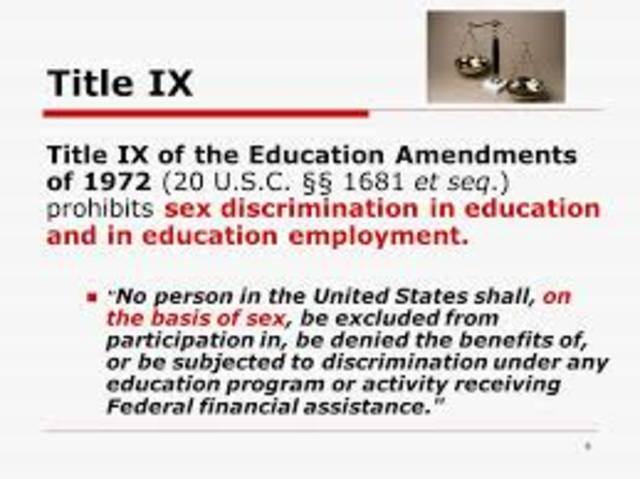 1972 - Title IX of the Education Amendments of 1972  becomes law.