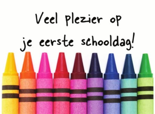 zoontje voor het eerst naar school