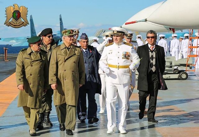 Haftar visits Russian aircraft carrier