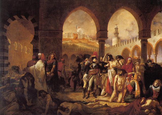 "Bonaparte visitant les pertiférés de Jaffa" - Gros