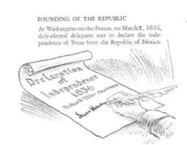 Texas signs declaration of Independance
