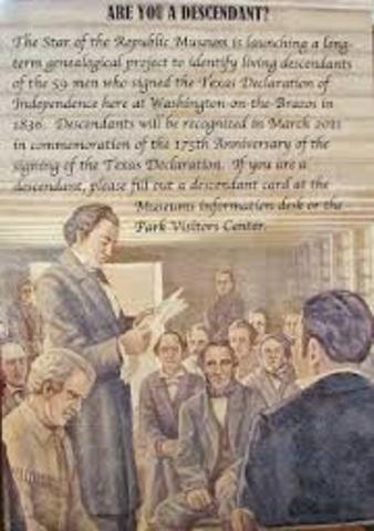 Texas Signs Declaration of Independence