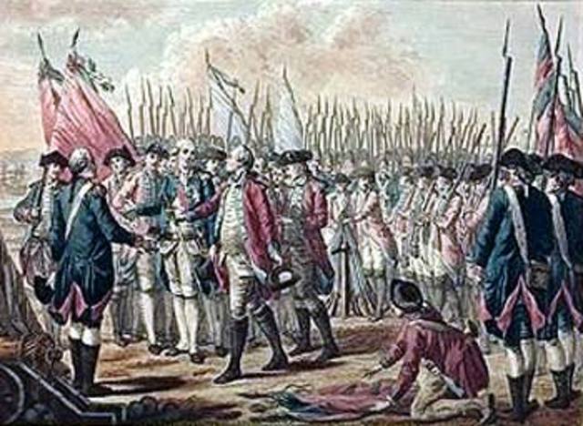 British army surrenders at Yorktown
