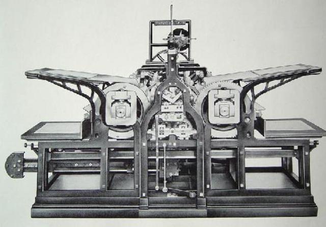 Prensa de cilindro accionada con vapor de Koenig