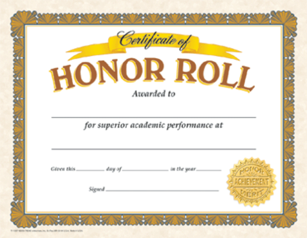 My first award in school