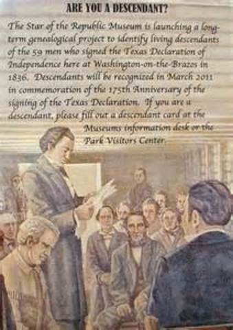 Texas signs declaration of independence
