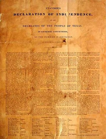 Texas Signs the Declaration of Independence