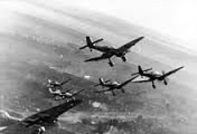 German Blitzkrieg Germany invaded Poland setting off war in Europe. The Soviet Union also invaded Poland and the Baltic nations.