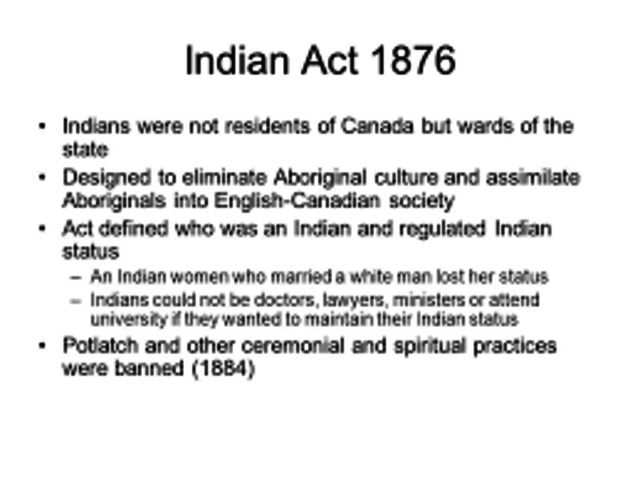 Indian act/ Treaty 6
