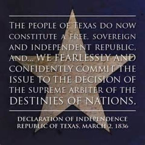 Texas Signs Declaration of Independence