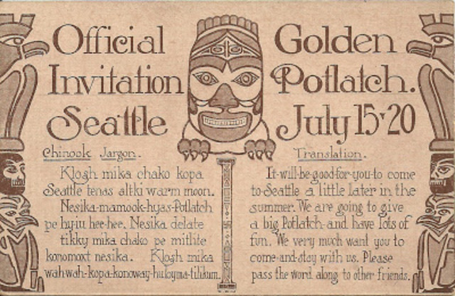 "PONTLATCH" Ceremonia del dar, Estados Unidos