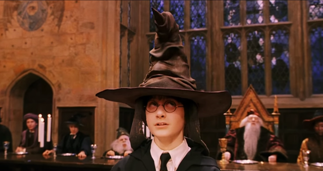 The Sorting Hat chooses Harry's house
