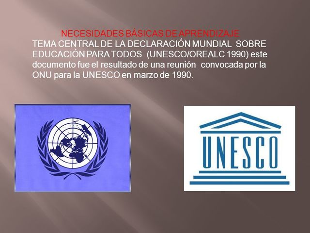 Declaración Mundial de Educación para Todos jomtien