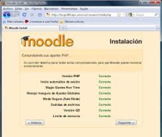 Moodle 1.4 31 de Agosto-7 de Mayo 2005.