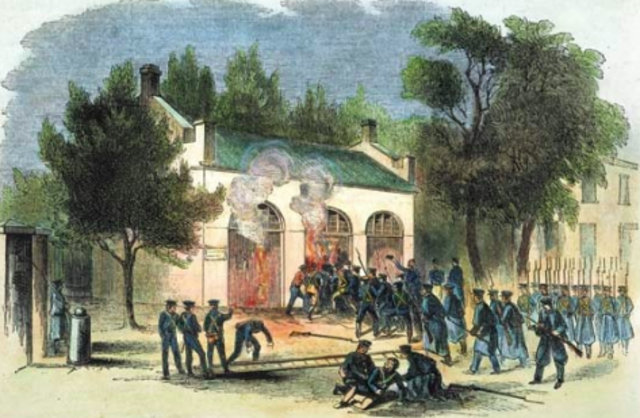 John Brown raids Harpers Ferry, Virgina