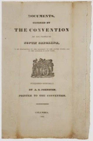 South Carolina Secedes from the Union