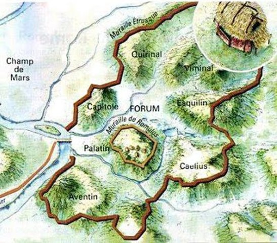 Restauración de Roma y construcción de defensas alrededor de las siete colinas (muralla Serviana)