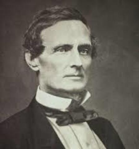 Lincoln leaves and Jefferson Davis become President of the Confederacy