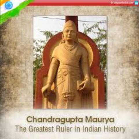Mauryan empire rises under the rule of emperor Chandragupta Maurya and his advisor Chanakya