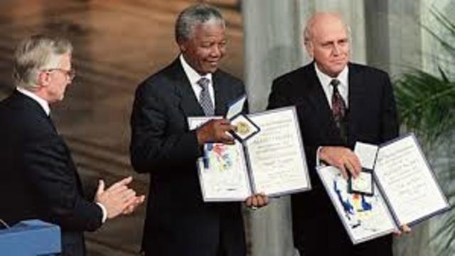 Le dieron el premio Nobel de la Paz en 1993 .