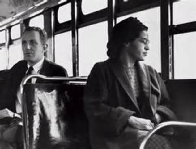 Rosa Parks refuses to give up her seat