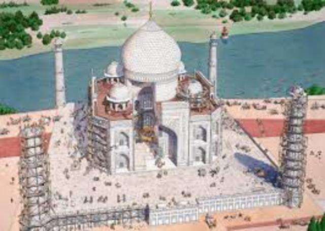 the consruction of the Taj mahal