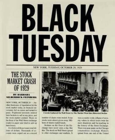 Stock Market Crash "Black Tuesday"