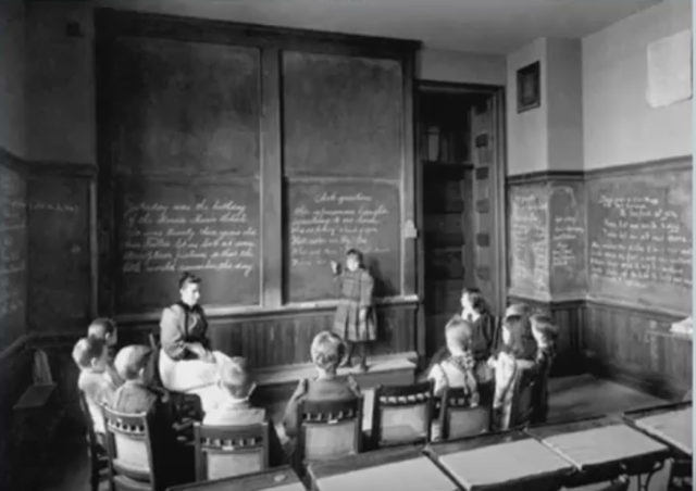 In 1852, compulsory education laws begin