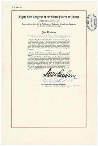 The Twenty-third Amendment is ratified