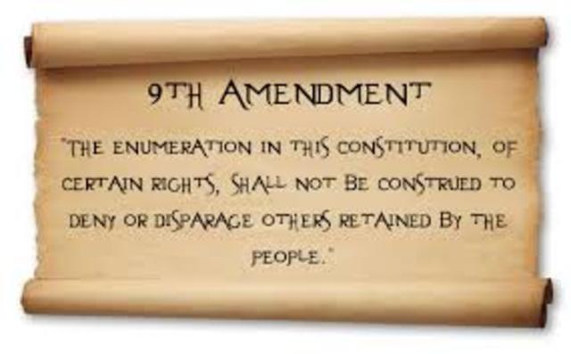 9th Amendment is Ratified