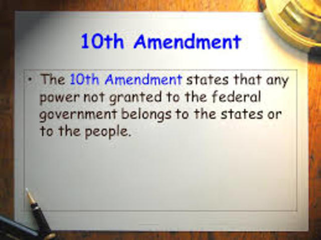 10th Amendment is Ratified