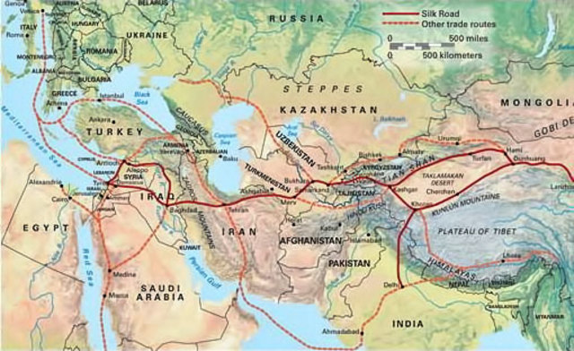 The Crusades create trade routes between Asia and Europe