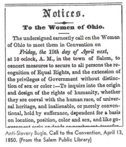 Ohio Women's Convention at Salem in 1850