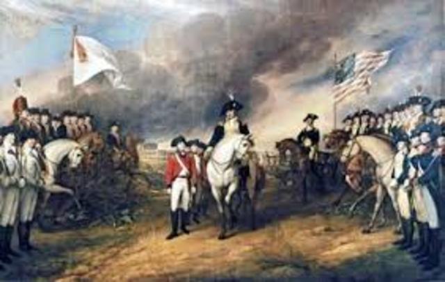 1781 British surrender at Yorktown, Virginia