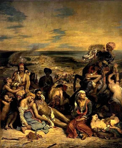 "Scène des massacres de Scio" Delacroix