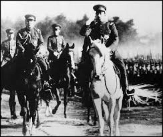 Militarists take control of Japan's government.