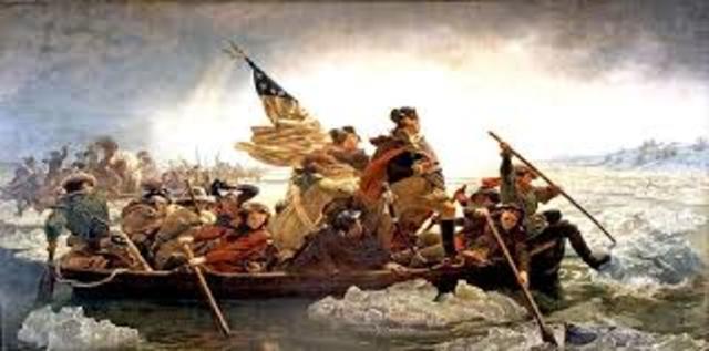 George Washington sails the delaware